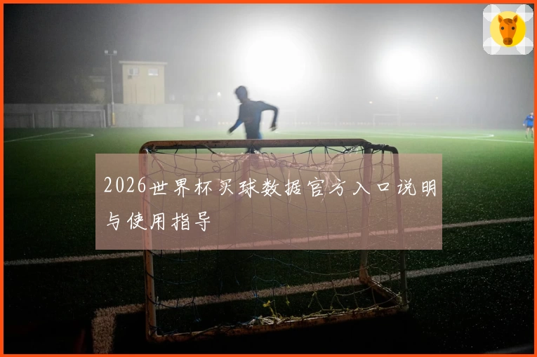 2026世界杯买球数据官方入口说明与使用指导